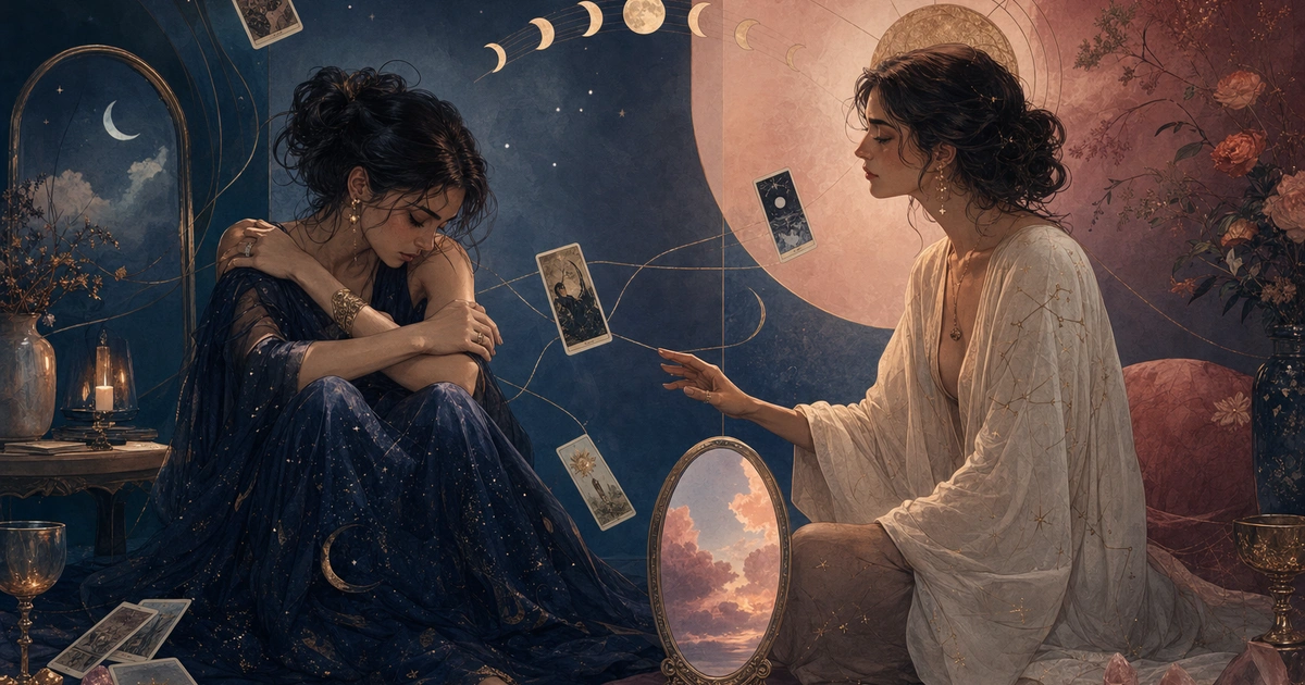Tarotkarten, die oft auf geringes Selbstwertgefühl hinweisen